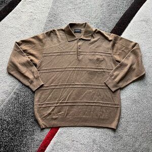 Gionfriddo Brown Polo Grandpa Core Sweater